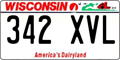 WI license plate 342XVL