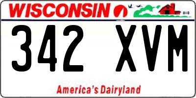 WI license plate 342XVM