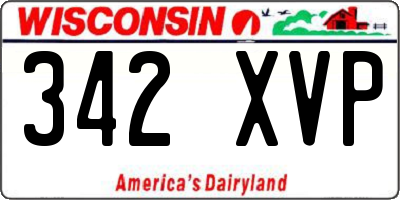 WI license plate 342XVP