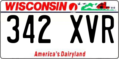 WI license plate 342XVR