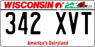 WI license plate 342XVT
