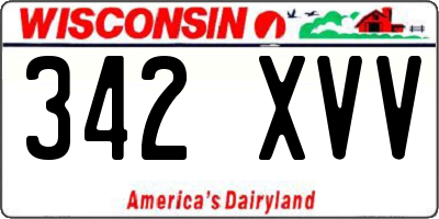 WI license plate 342XVV