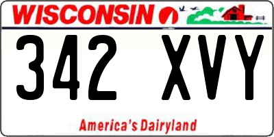 WI license plate 342XVY