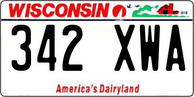 WI license plate 342XWA