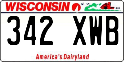 WI license plate 342XWB