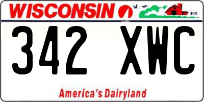 WI license plate 342XWC