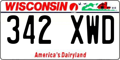 WI license plate 342XWD