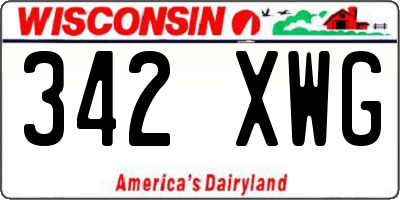 WI license plate 342XWG