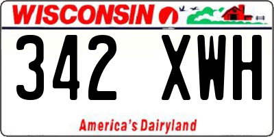 WI license plate 342XWH