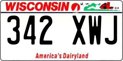 WI license plate 342XWJ