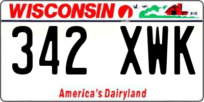 WI license plate 342XWK