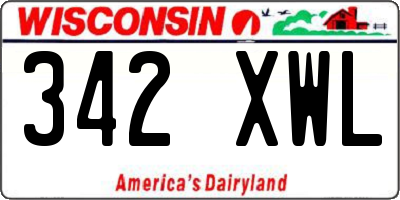 WI license plate 342XWL