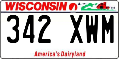 WI license plate 342XWM