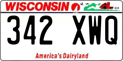 WI license plate 342XWQ