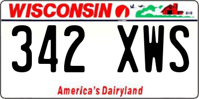 WI license plate 342XWS