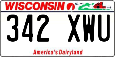 WI license plate 342XWU