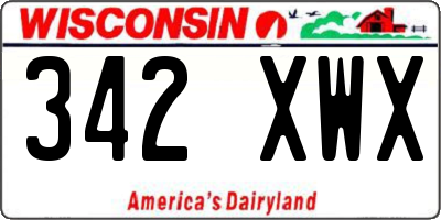 WI license plate 342XWX