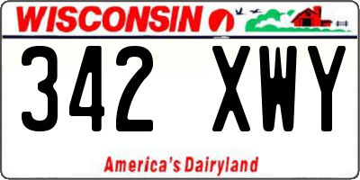WI license plate 342XWY