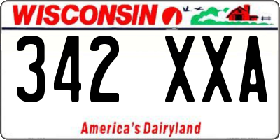 WI license plate 342XXA