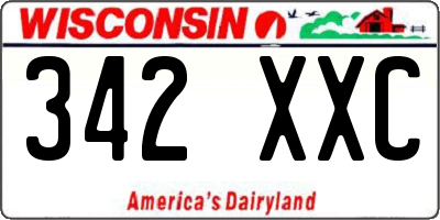 WI license plate 342XXC
