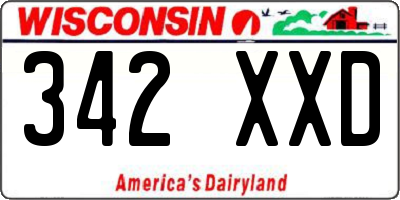 WI license plate 342XXD