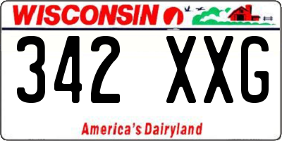 WI license plate 342XXG