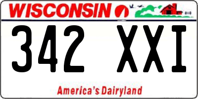 WI license plate 342XXI
