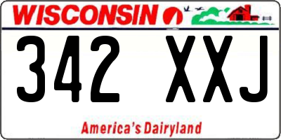 WI license plate 342XXJ