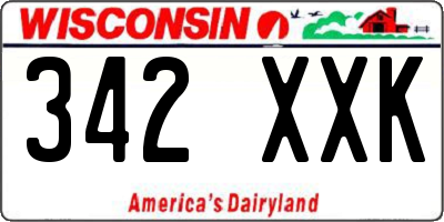 WI license plate 342XXK