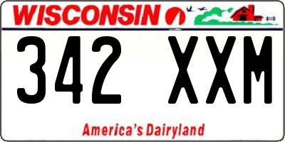 WI license plate 342XXM