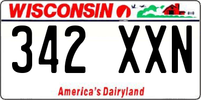 WI license plate 342XXN