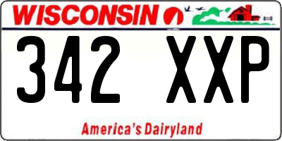 WI license plate 342XXP