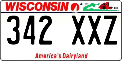 WI license plate 342XXZ