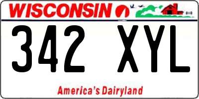 WI license plate 342XYL