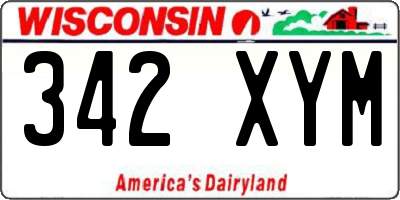 WI license plate 342XYM