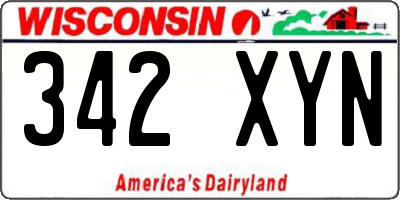 WI license plate 342XYN