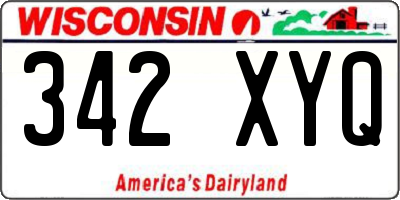 WI license plate 342XYQ