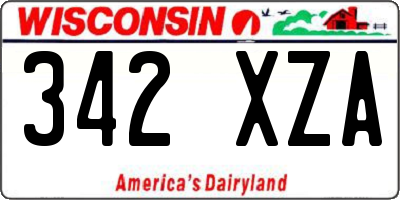 WI license plate 342XZA