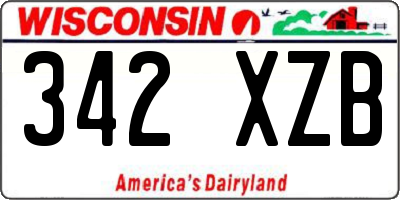 WI license plate 342XZB