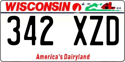 WI license plate 342XZD