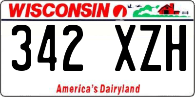 WI license plate 342XZH
