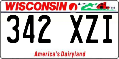 WI license plate 342XZI