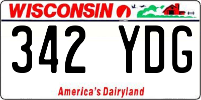 WI license plate 342YDG