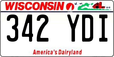 WI license plate 342YDI