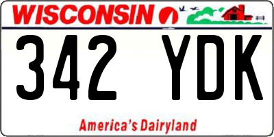WI license plate 342YDK
