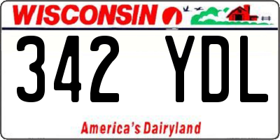 WI license plate 342YDL