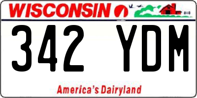 WI license plate 342YDM