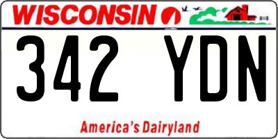 WI license plate 342YDN