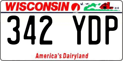 WI license plate 342YDP