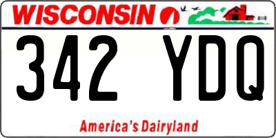 WI license plate 342YDQ